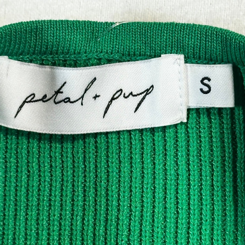 Spring Tube Top Green Ribbed Knit Sweetheart Strapless Size‎ Small Gardencore - Picture 2 of 3